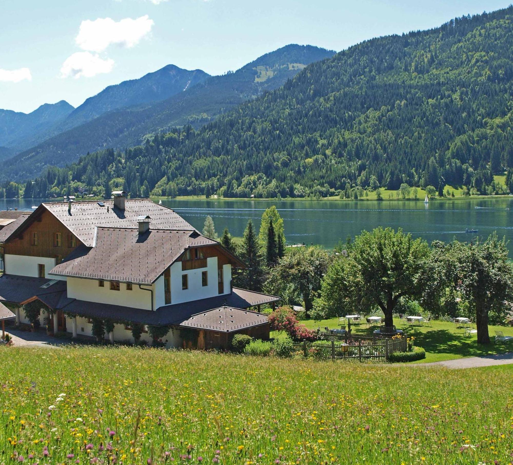 Ferienhof Obergasser Und Bergblick Weissensee Bagian luar foto